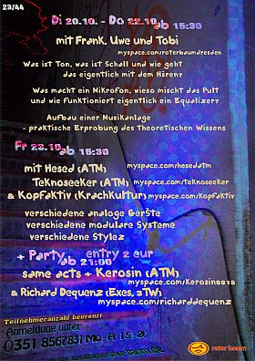 20. - 23.10. Ton-Technik-Workshop